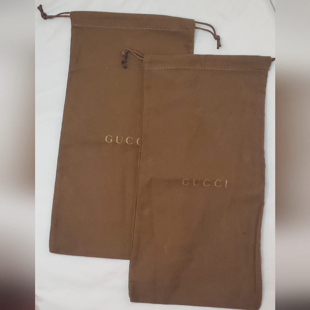 GUCCI - Bundle Of 2- shoe dust bag-  100% Cotton- 8"x 16"
